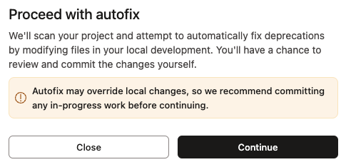 Confirm autofix operation Confirm autofix operation